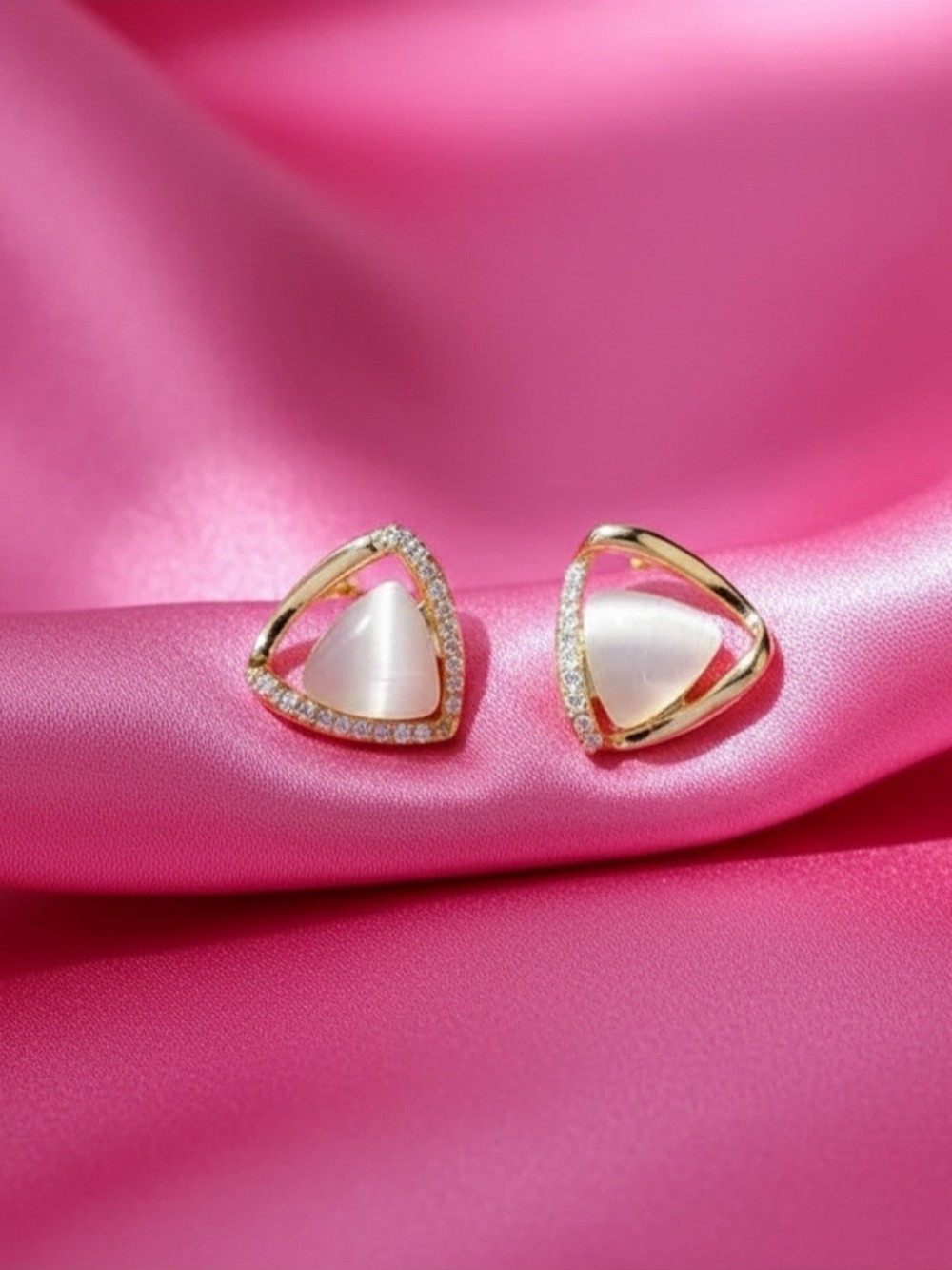 925 Silver Needle &‎ Opal Stone Stud Earrings- Women Jewelry